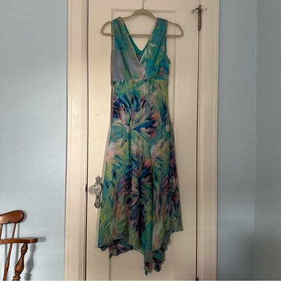 Rabbit Rabbit Rabbit Dress Asymmetrical Babydoll V-neck Drop Waist Fairy Sz 12 - Picture 2 of 14